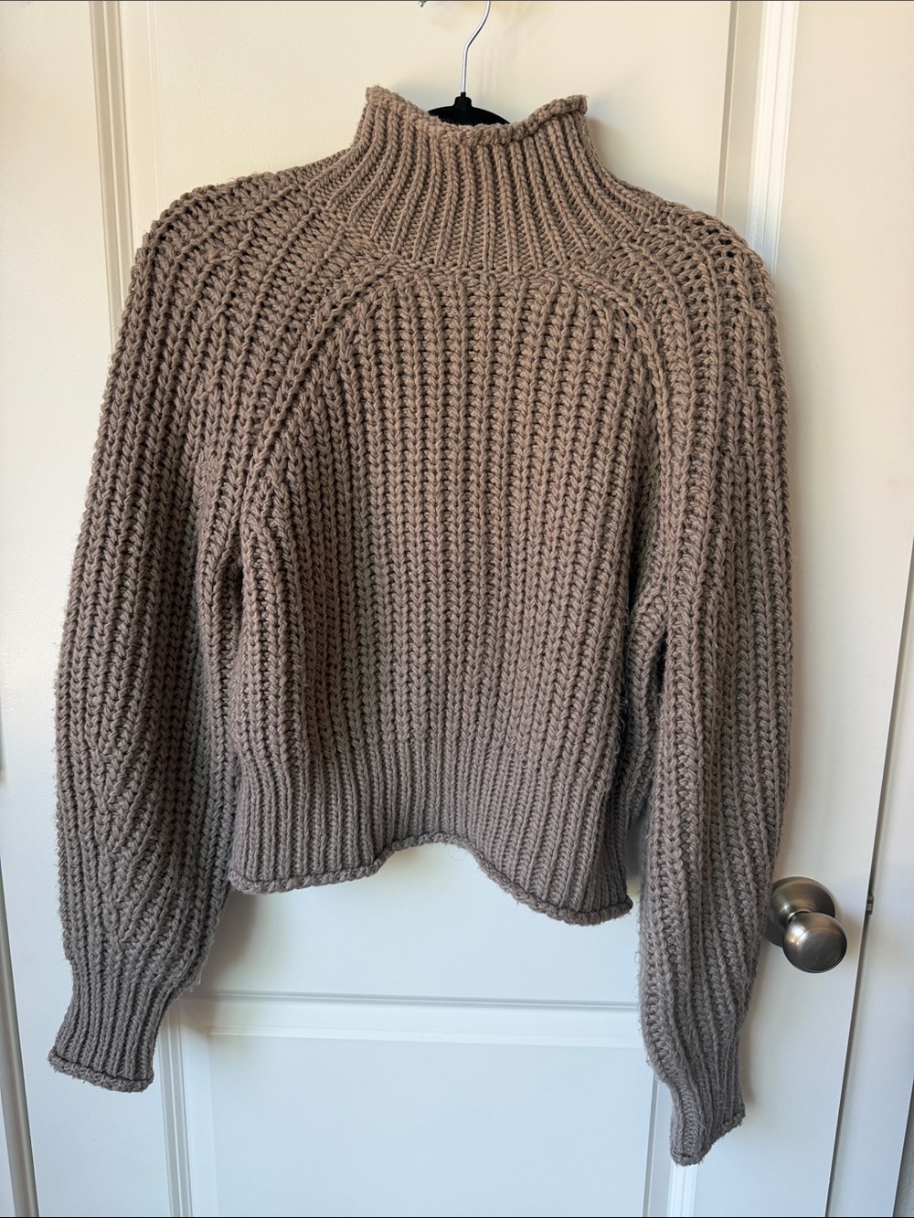 H&M Chunky Taupe Cowl Neck Sweater